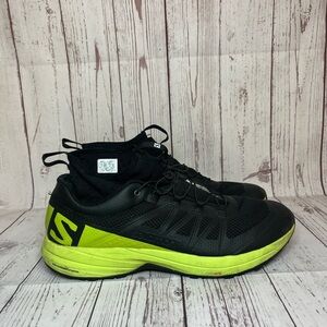 Salomon XA Enduro Trail Running Hiking Shoes Mens Sz 12 Black / Neon Green